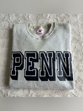 Vintage UPenn Crewneck Sweatshirt Mens Large Gray Pennsylvania Double Sided 90s